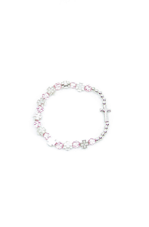 Armband Kreuz rosa